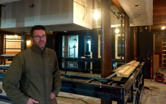 Niche Hospitality President, Michael Covino, giving Mass Foodies a tour of the new Fix set to open on Grove Street in Worcester, MA