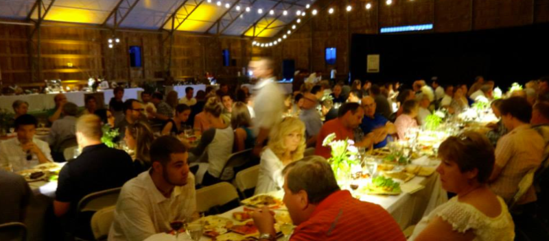 Farmers, Chefs, and Friends all enjoying the Annual Farmer Dinner by Lettuce Be Local.