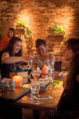 Writers for Mass Foodies share a moment while enjoying Lock 50 on Water Street in Worcester, MA.