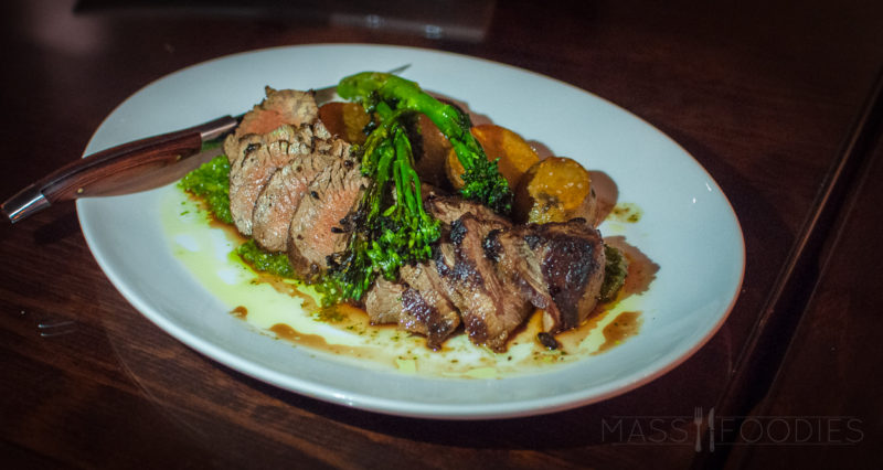 A Little Bit of Chorizo Stuffed Calamari and A Lot of the Grilled Tri Tip Steak at Lock 50