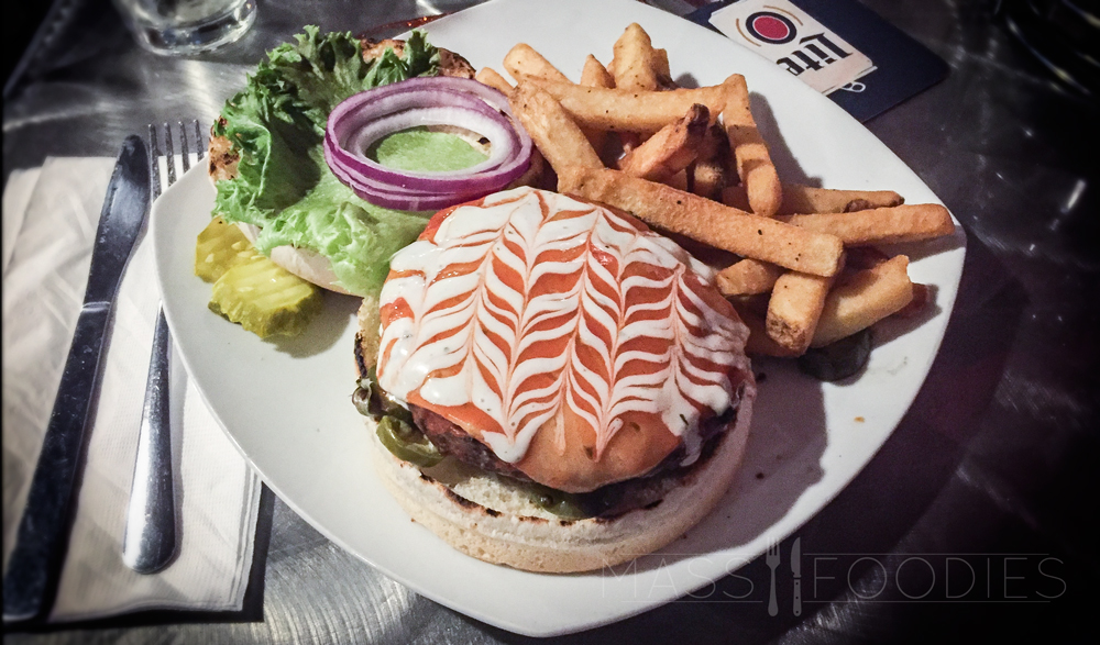 The Firecracker Burger from Teddy G's Bar and Grille in Sturbridge, MA