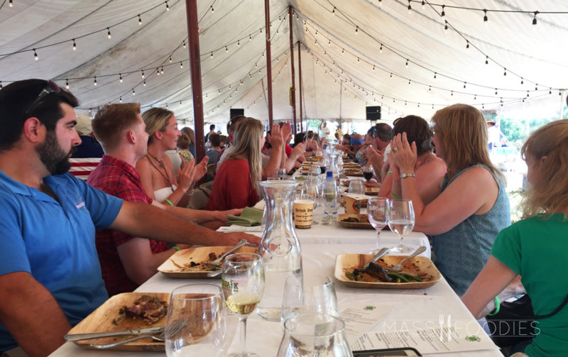 Lettuce Be Local co-founders, Lee and Lynn Stromberg, thank the farmers, vendors, chefs, and diners.