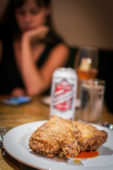 Southern Fried Chix Thighs from deadhorse hill on Main Street in Worcester, MA