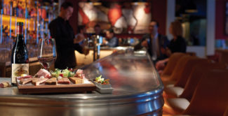 Food and Wine Being Served At Bar Boulud in Boston, MA