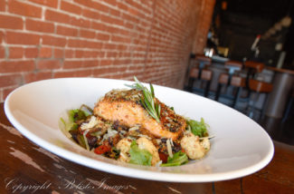 A Salmon Dish Prepared by Chef Steve Champagne (Photo by Alex Belisle for Mass Foodies)