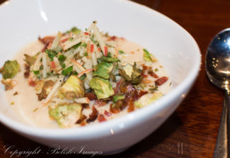 The first course from chef Tim Russo's Chef's Tasting Menu at Lock 50 in Worcester, MA