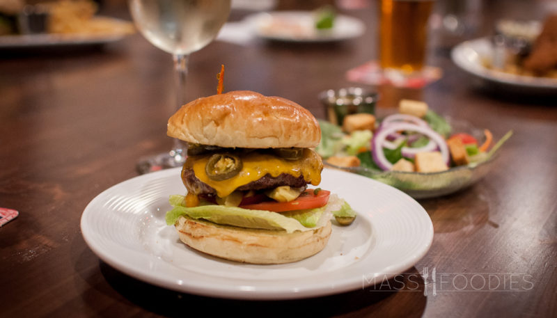 Vino and The Left Coast Burger at Oak Barrel Tavern