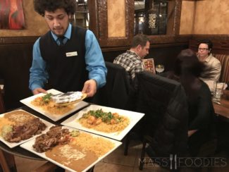 The wait staff serving Mexican to the Worcester Foodies group at Plaza Azteca in Worcester, MA.