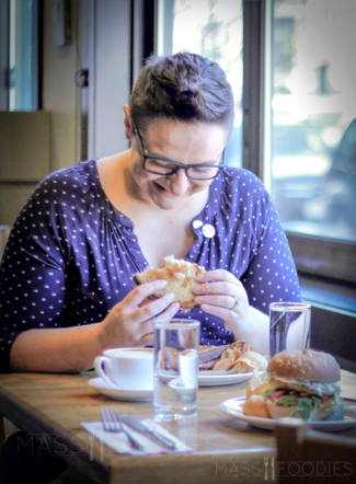 Jessica Walsh from Worcester Wares sitting down with Mass Foodies for "A Quick Bite" at deadhorse hill.