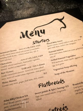 The Menu of Bull Mansion