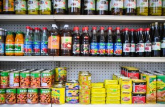 Ethnic Food is stocked on the shelves at Al Anwar Market in Worcester, MA