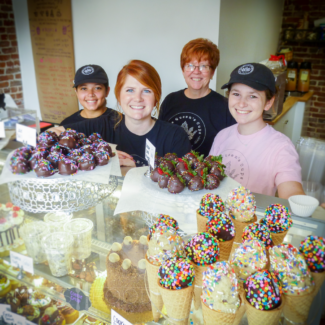 Behind the Counter Renee's two favorite counter people and one of the most important in her life: Alyssa, Barbara (Renee’s Mom), and Keryn.