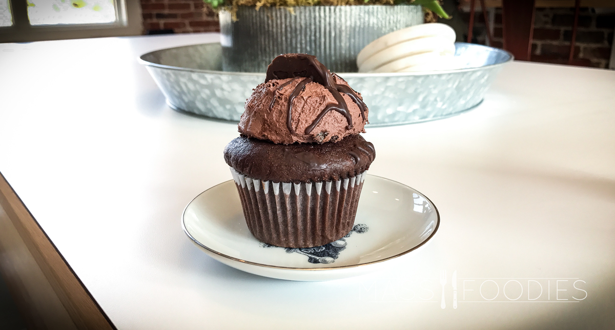 A cupcake from The Queen's Cups on Water Street in Worcester, MA