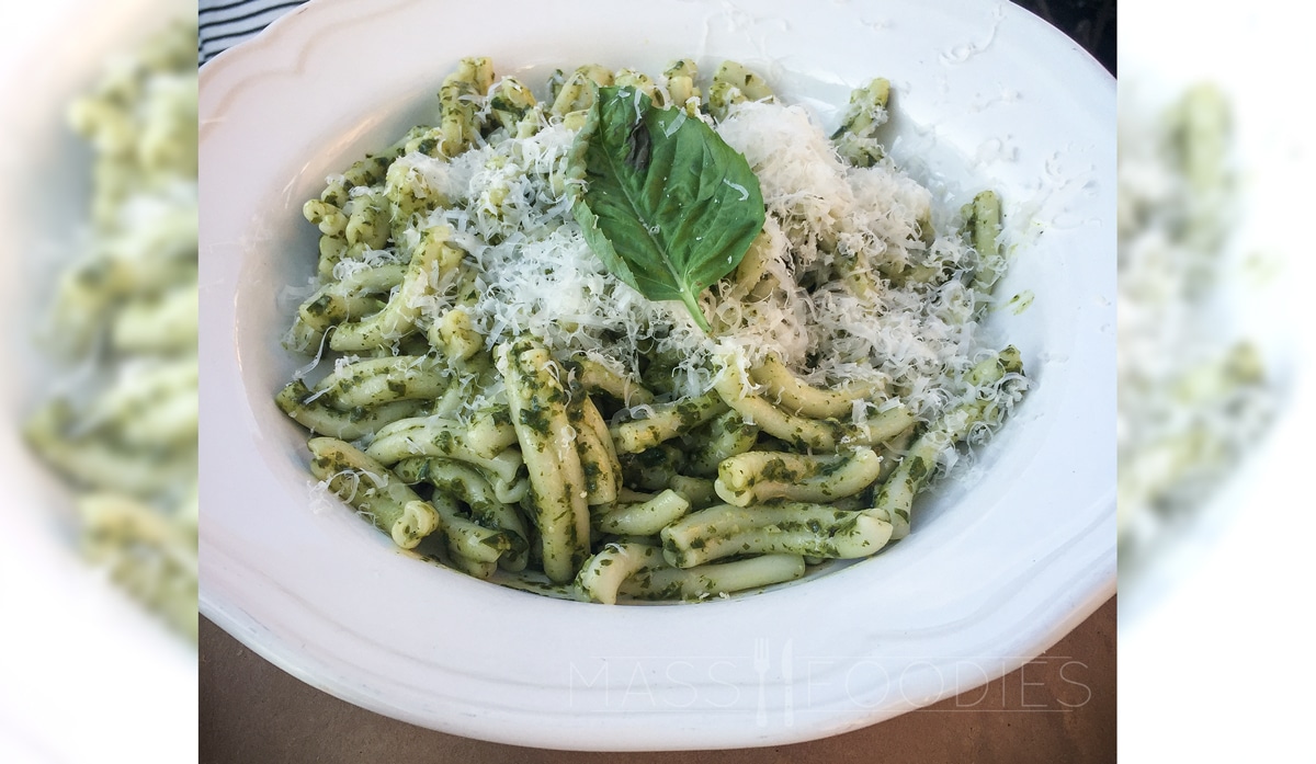 Strozzapreti al Pesto from Osteria La Civetta.
