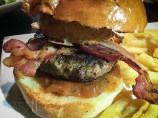 The Truffle Mac and Cheeseburger from Peppercorn's in Worcester, MA
