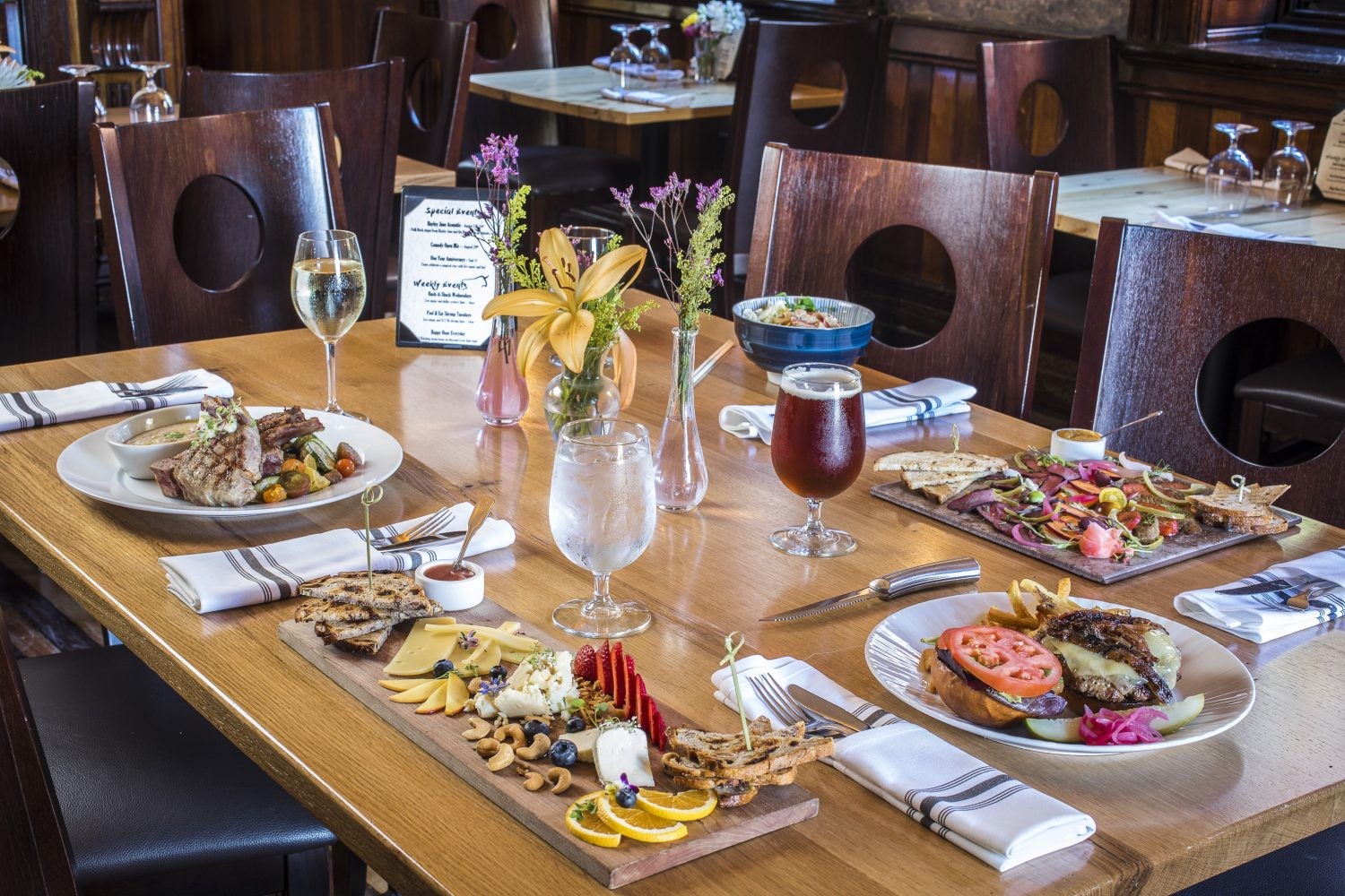 Bull Mansion's beverage program boasts wine, beer, and kombucha. (Photo by Scott Erb and Donna Dufault for Mass Foodies)