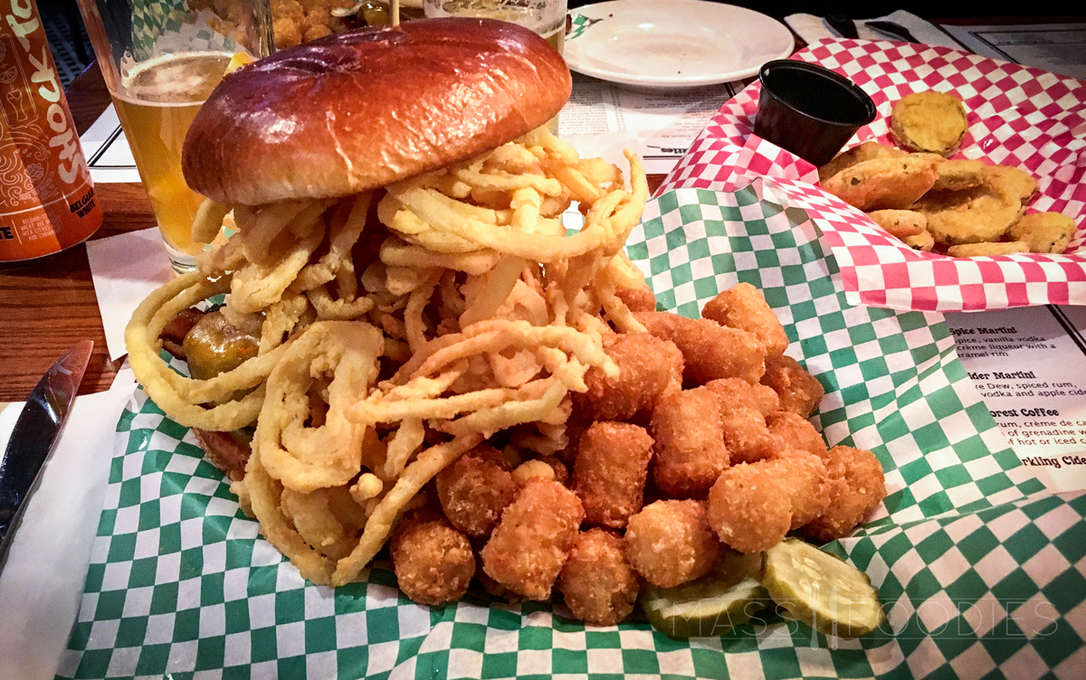 Pistol Pete's Smokestack Burger and Tots at Ashland Ale House