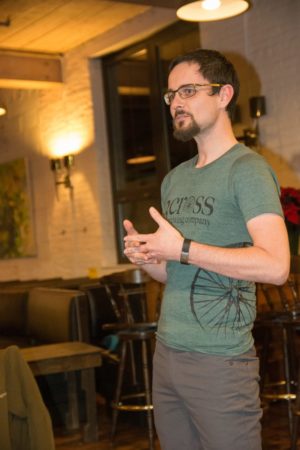 Dave Howland from 3Cross Brewery talking beer at the BirchTree Dinner (Photos by Belisle Photography for Mass Foodies)