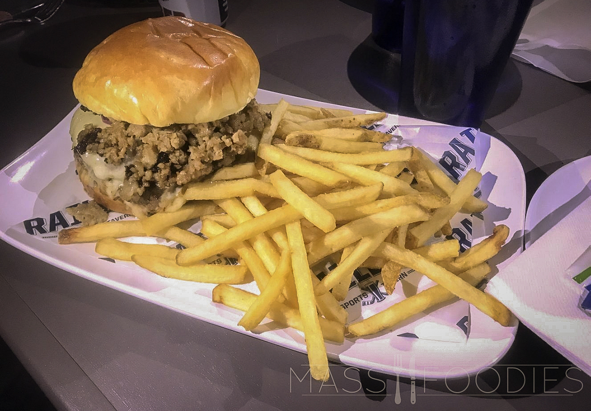 The Railer Burger from The Railer's Tavern in Worcester, MA