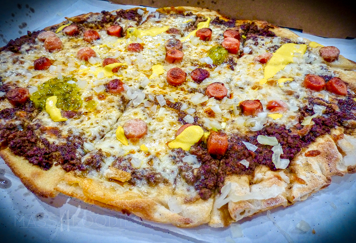 Coney Island Pizza from Crust on Main Street in Worcester, MA