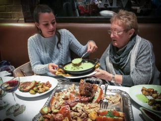 Mass Foodies writer, Veronica, sharing a meal with Barbara Houle and Corporate Executive Chef Mark Hawley at VIA Italian Table.