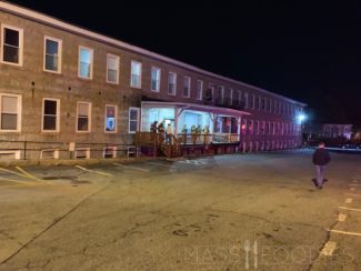 The Sutton Fire Department on scene at the Manchaug Mills after extinguishing the fire at Wildwood Mushrooms.