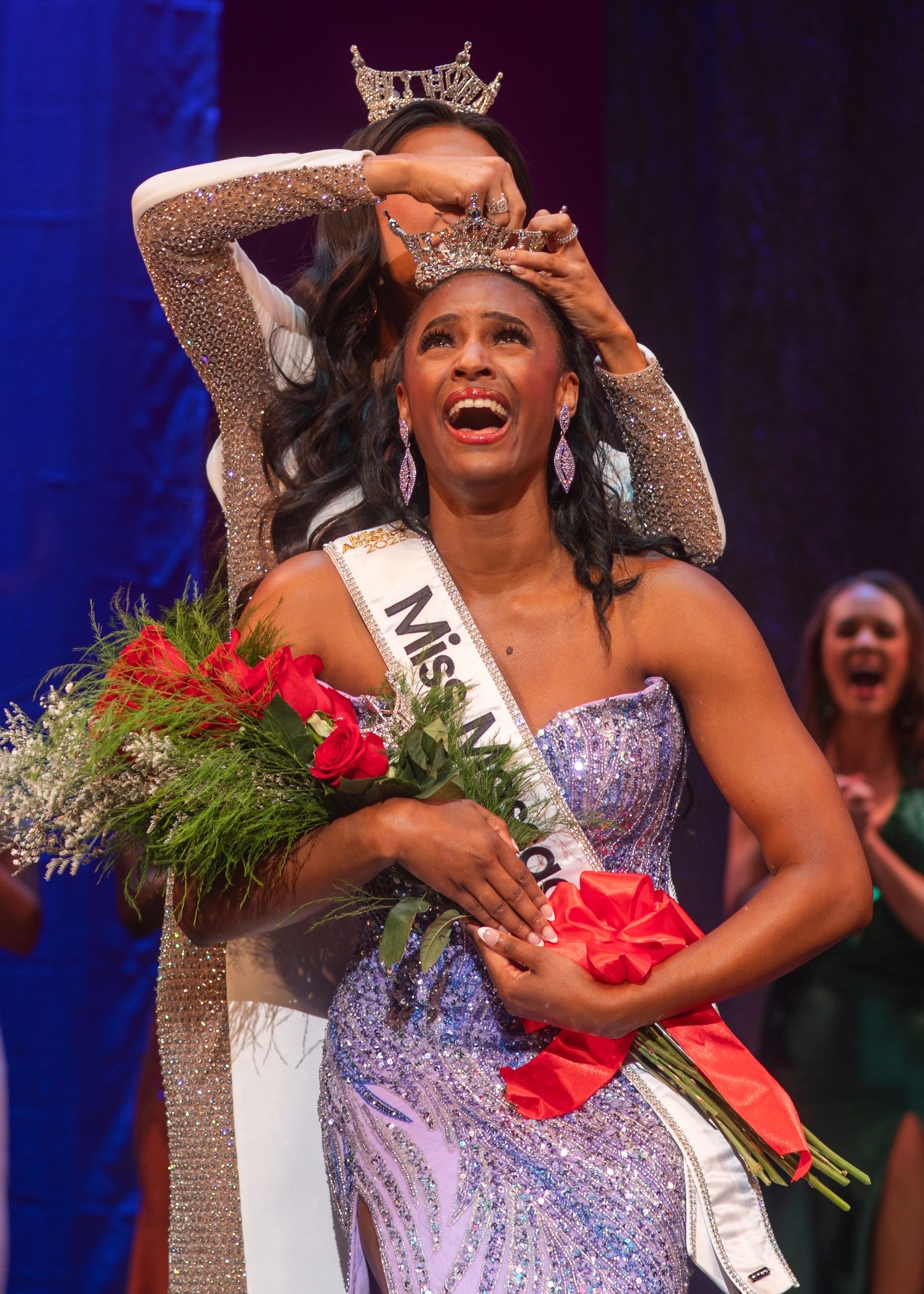 Khaliah Griffin was crowned Miss Massachusetts 2025 at the Hanover Theatre in Worcester (photo by Steve Smith)