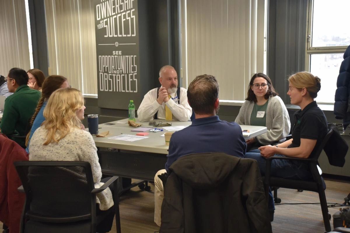 This NDIA workshop in Springfield featuring municipal leaders and consultants discussing digital inclusion efforts (photo courtesy Massachusetts Broadband Institute)