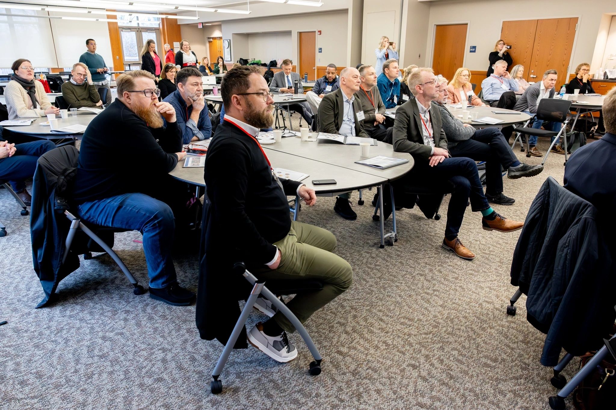 WPS welcomed a group of 30 principals and assistant principals from Denmark to talk about how Worcester addresses artificial intelligence in the classroom (photo via WPS)