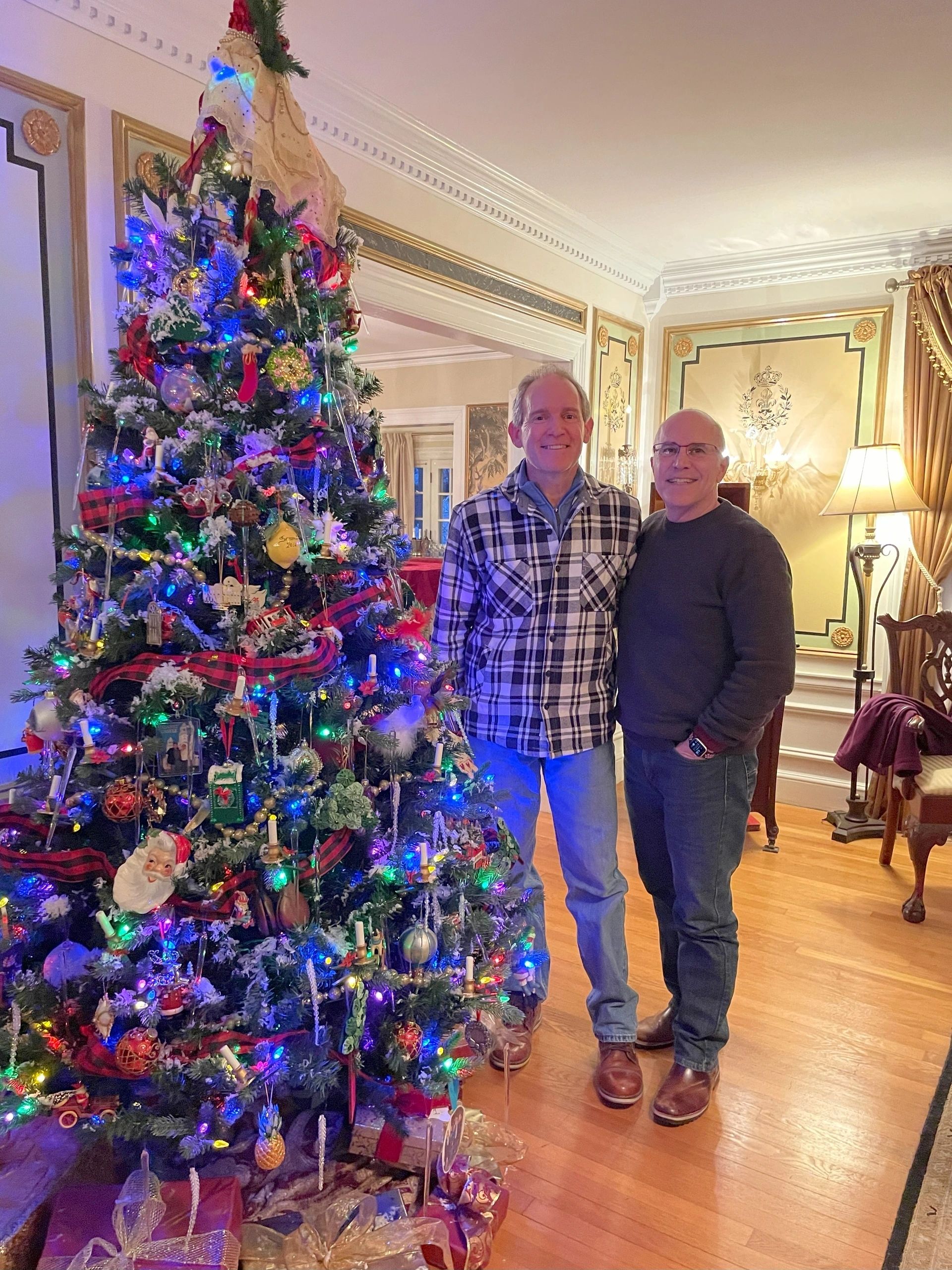 Chris McGovern and Tim Corrinet and "the Family Tree" (photo by Christine Quirk)