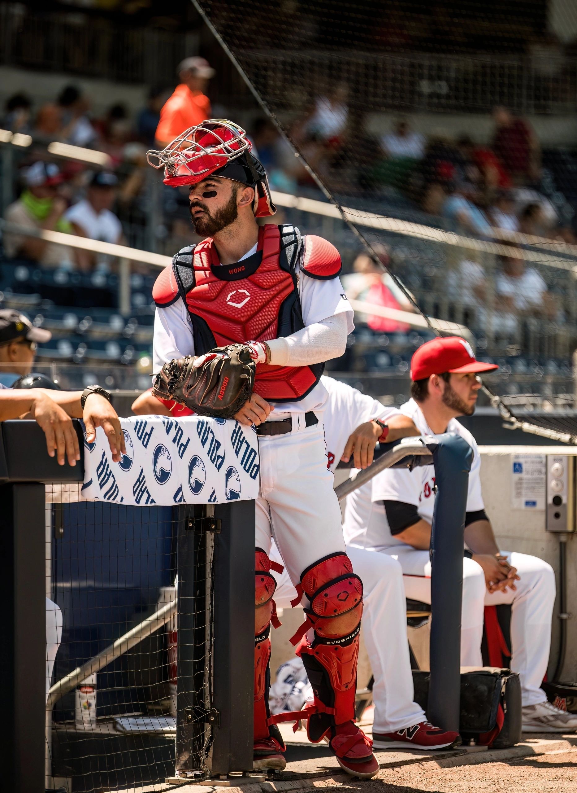 Catcher Connor Wong, another possible starter for Boston on opening day (photo by Ashley Green courtesy of the Worcester Red Sox)