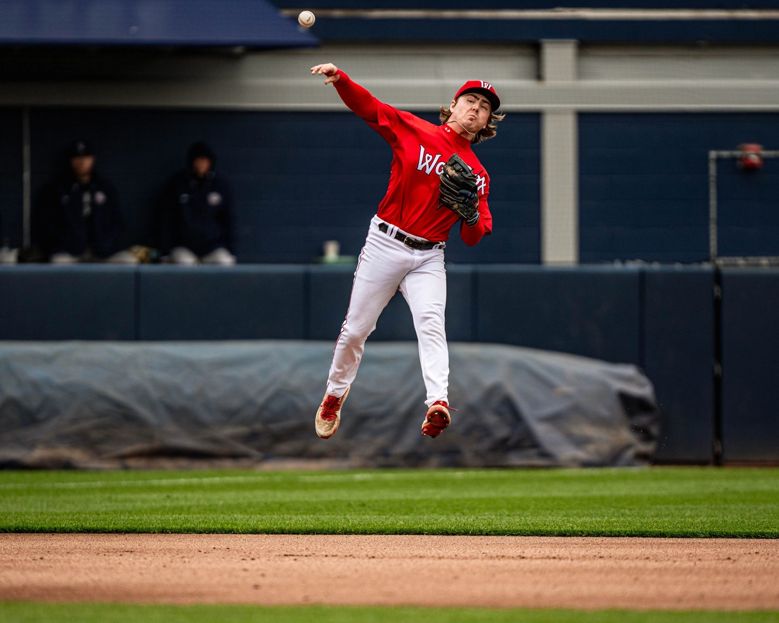Infielder rookie Chad Meidroth "always finds his way to first base" (photo via WooSox)