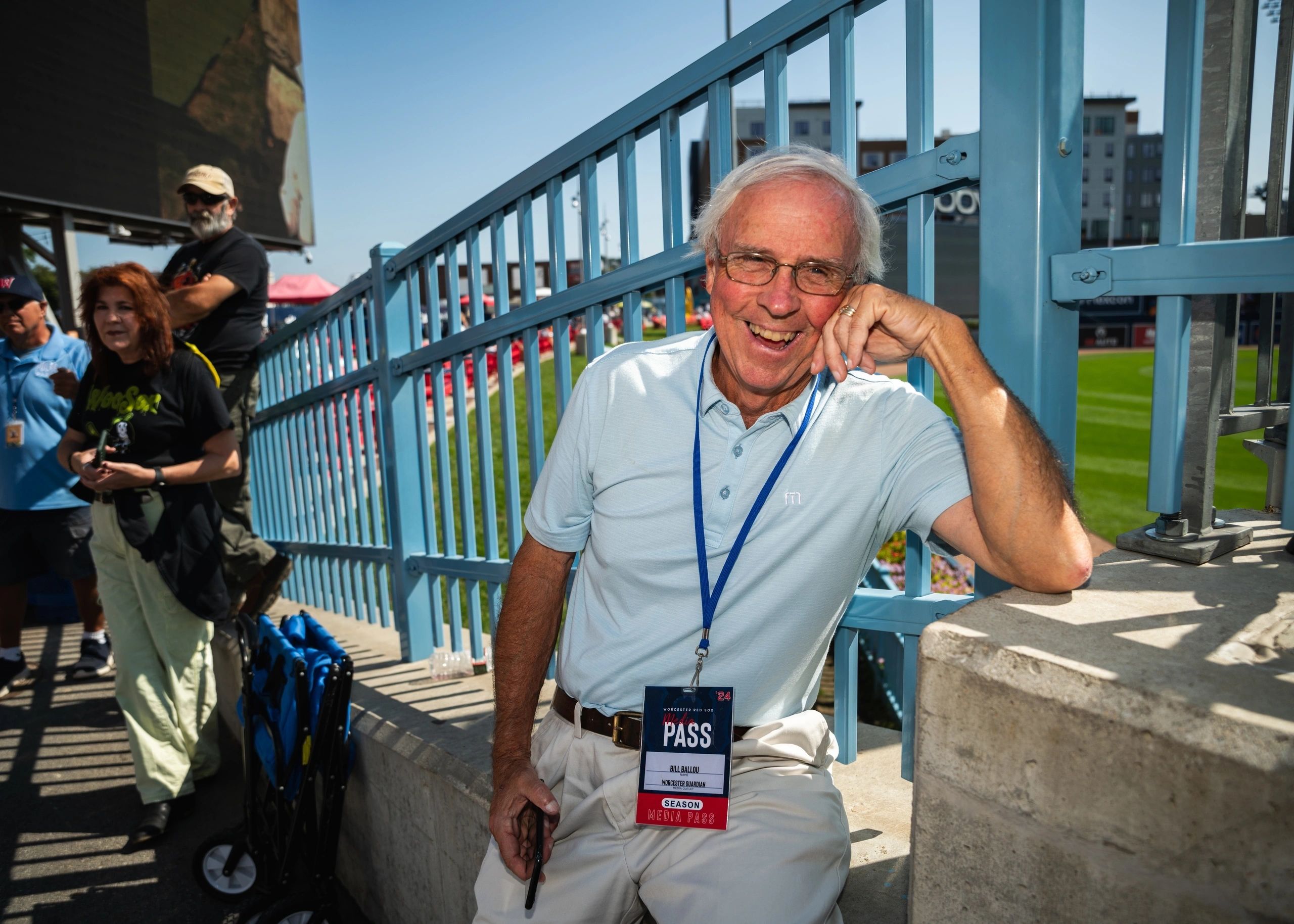 Legendary Worcester sportswriter and Worcester Guardian senior sports writer Bill Ballou brings decades of baseball knowledge—and Hall of Fame-level storytelling—to Polar Park (photo credit: Worcester Red Sox)