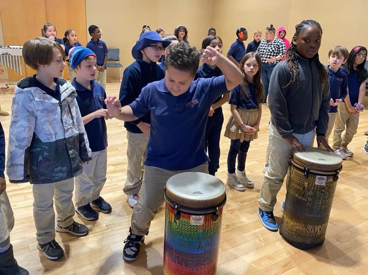 Worcester Cultural Academy students rehearse at the Joy of Music Program (Contributed photo)