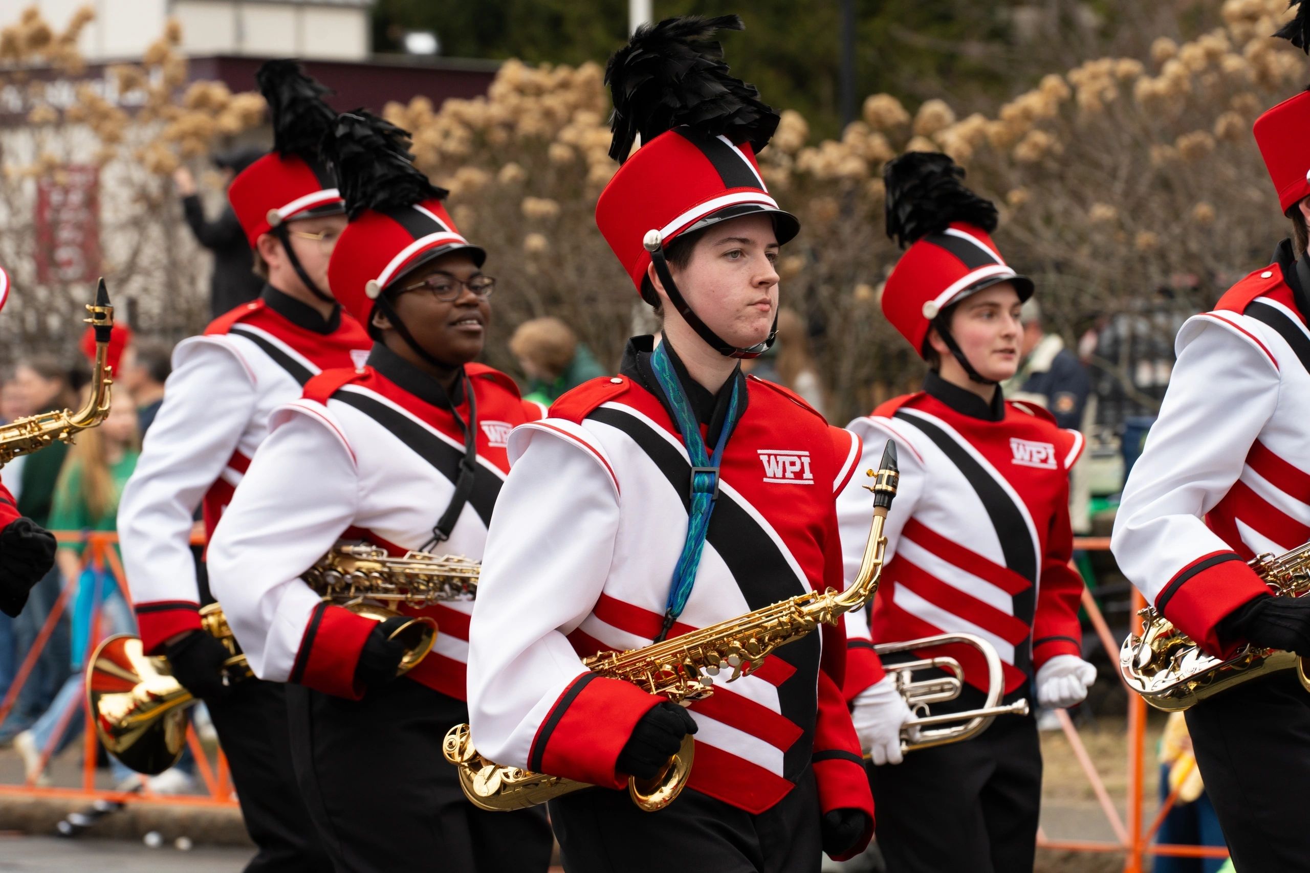 The WPI marching band (photo by Bromly Domingo/the Worcester Guardian)