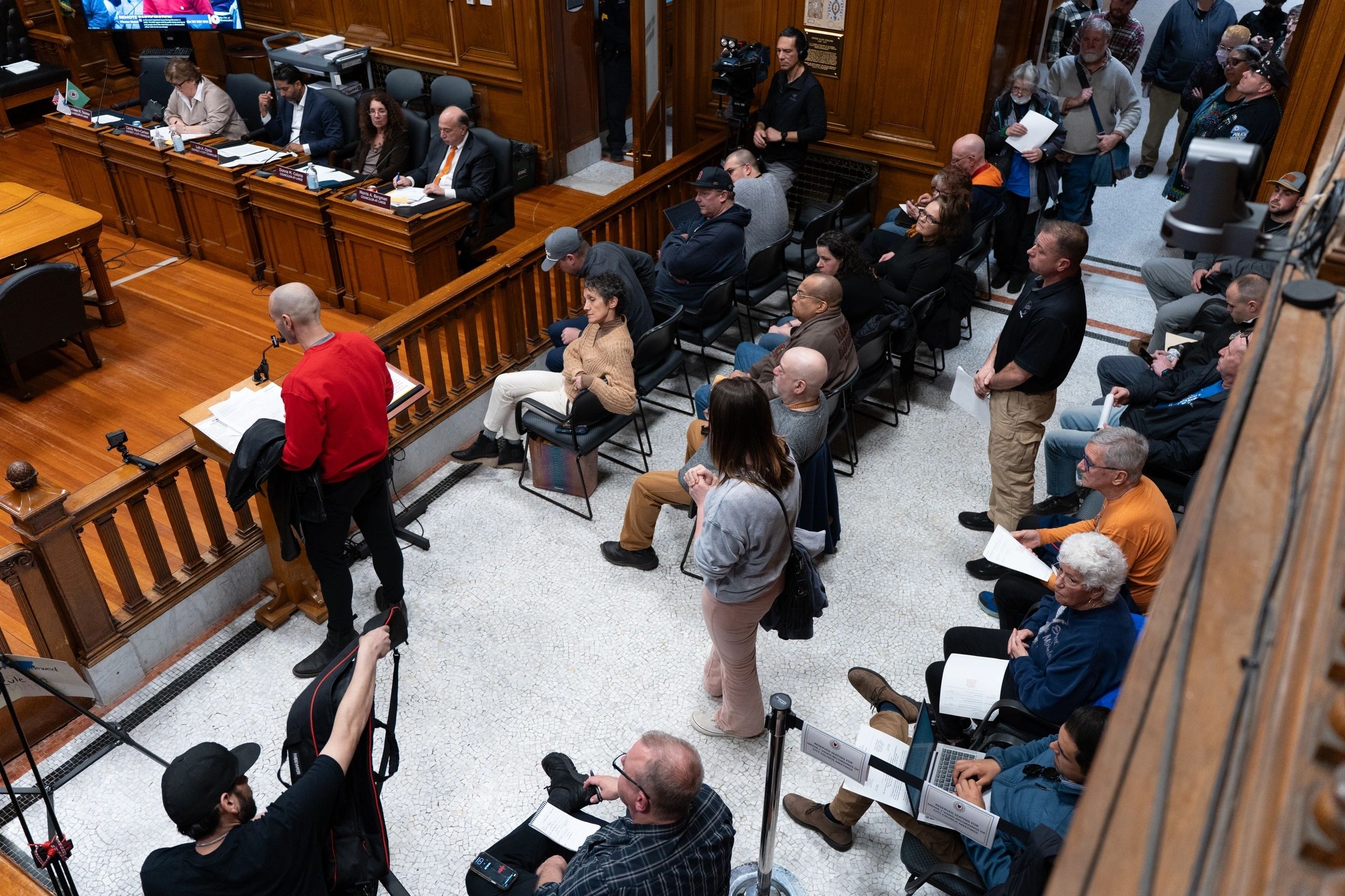 A resident speaks during Tuesday's City Council meeting. (Photo by Bromly Domingo)