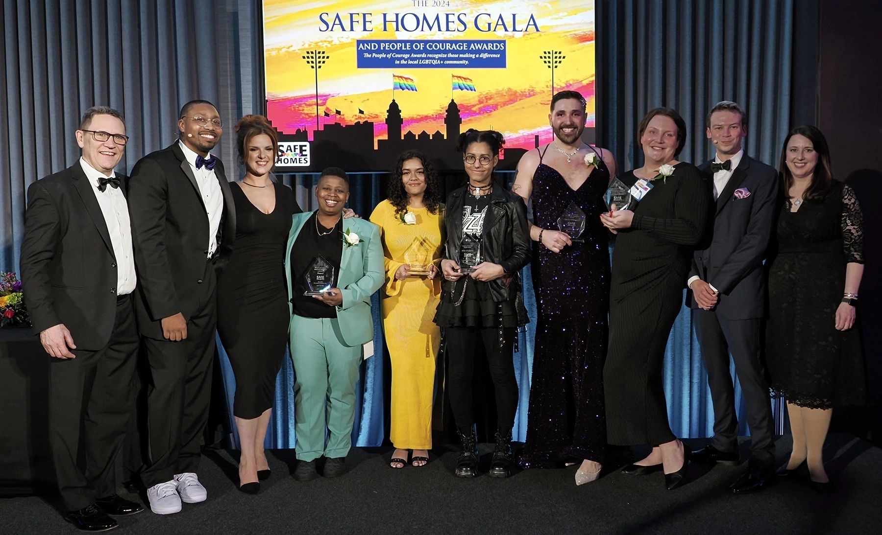 Open Sky Community Services presented the 2024 People of Courage Awards during its annual Safe Homes Gala on April 12 in Worcester.  Pictured