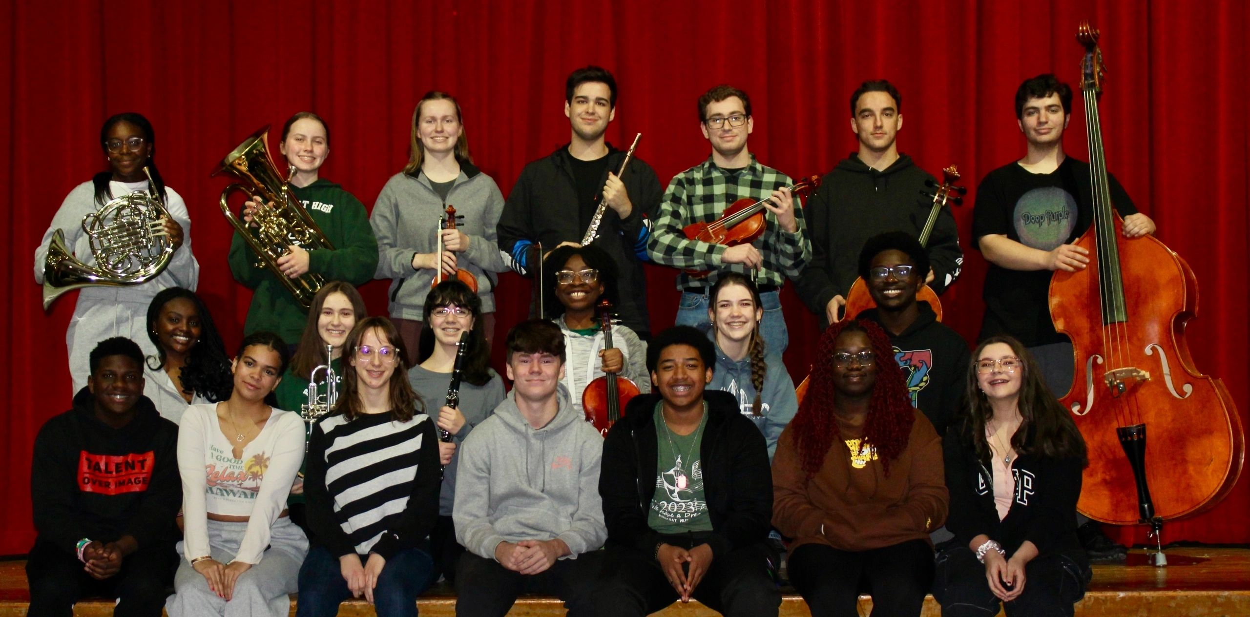Photo Caption: Pictured from left to right are Burncoat High School students (top row) Natalie Osei