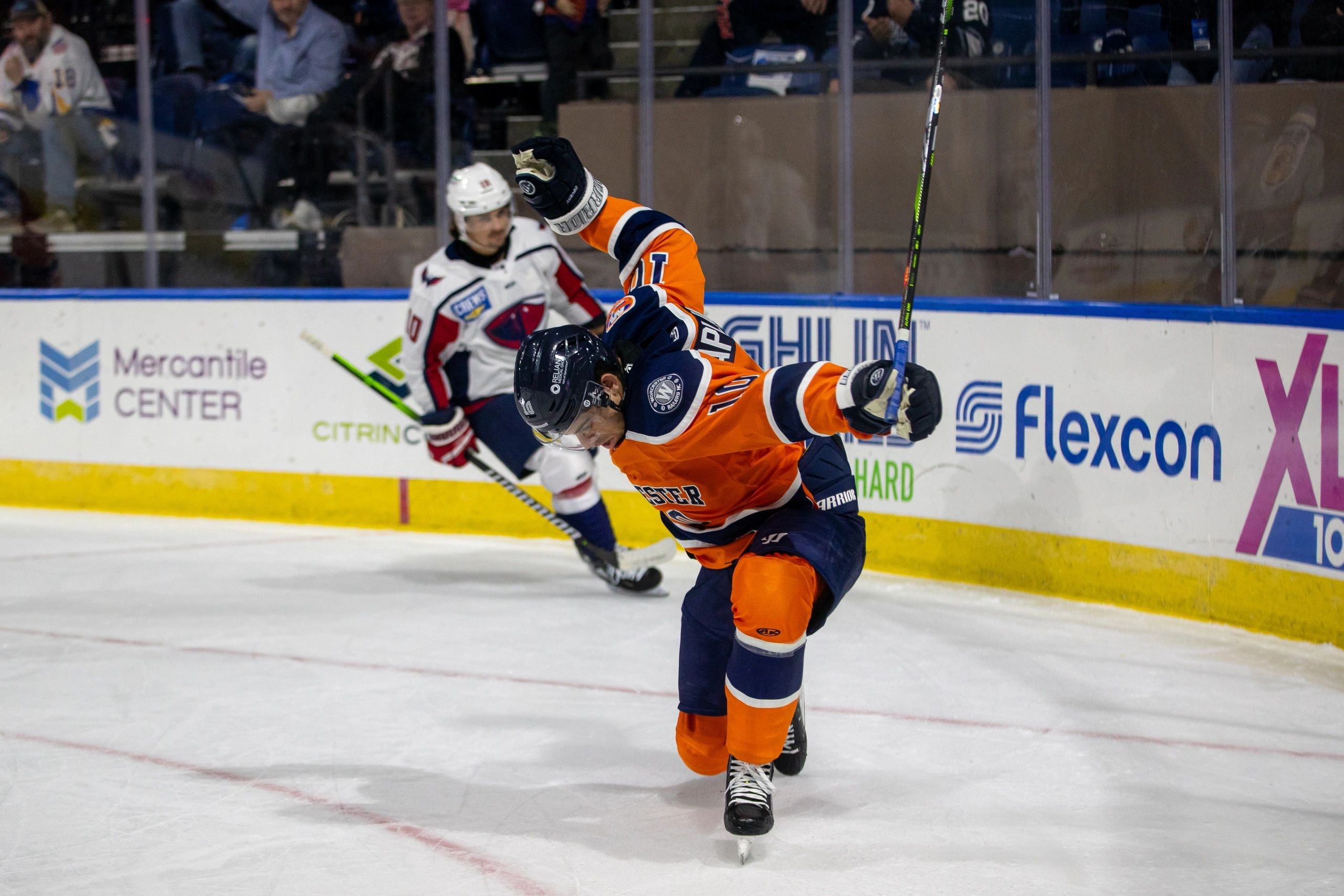 Jordan Kaplan celebrates a goal (photo by Ben Schenck)