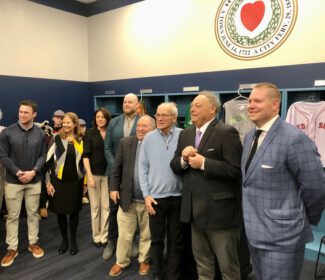 WooSox and Bravehearts representatives vowed a symbiotic relationship between the two Worcester baseball teams (photo courtesy)