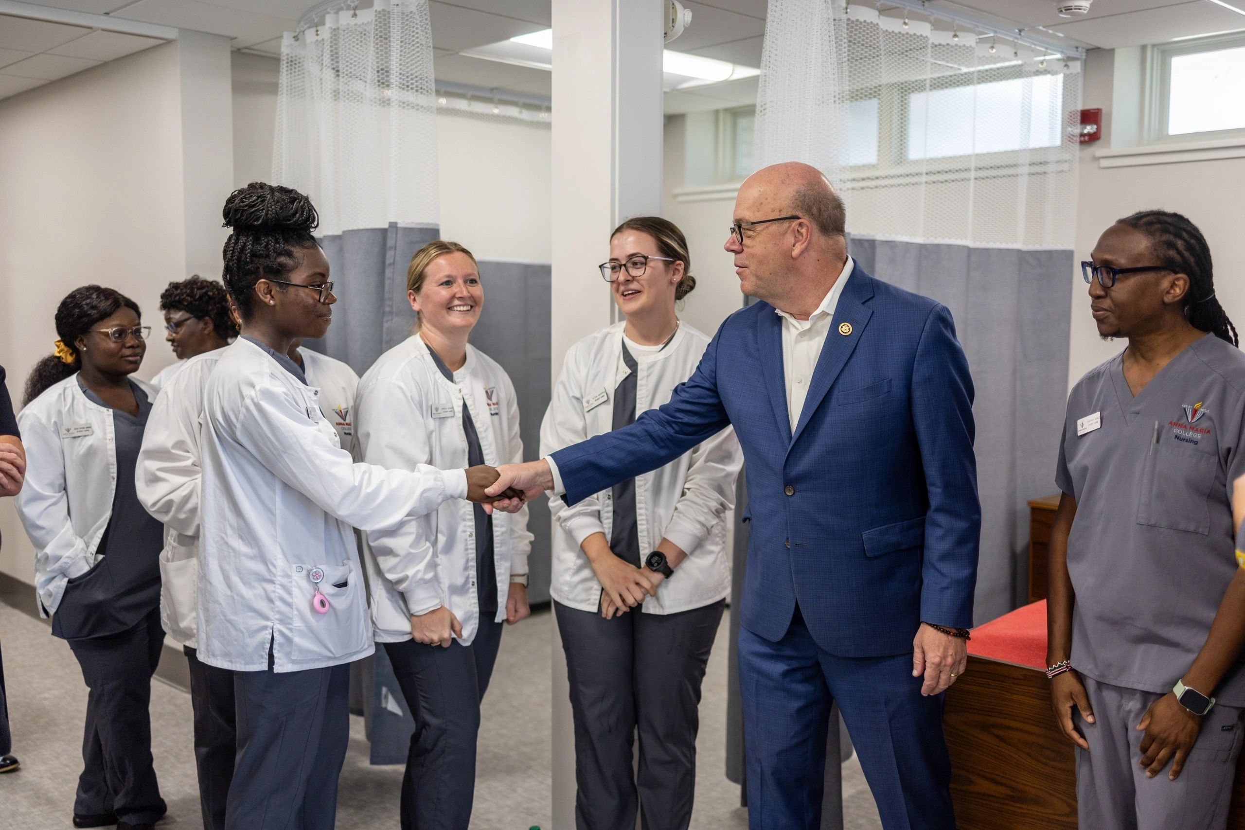 Congressman McGovern meets with some of the current students in the Anna Maria program (photo submitted)