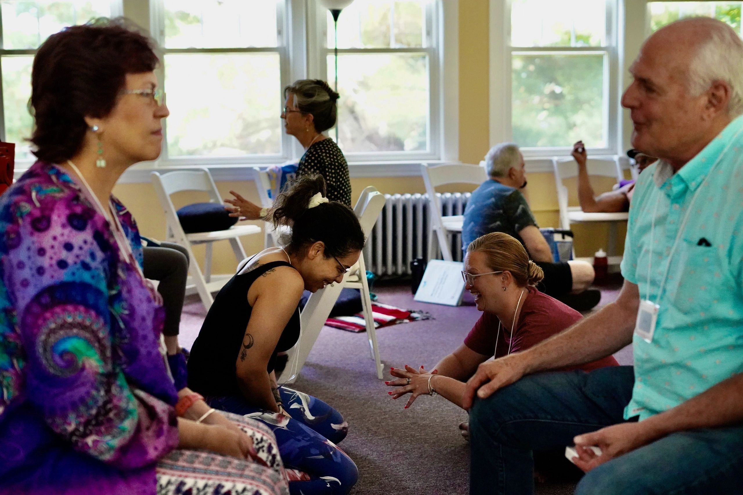 Social workers, mental health counselors, and educators gathered to learn how to deeply listen to others, skillfully challenge their own cultural bias, and remain calm and free from judgement as part of the HeartWell Institute signature program, Mindfulness as a Catalyst for Equity and Collective Healing (photo courtesy HeartWell Institute)