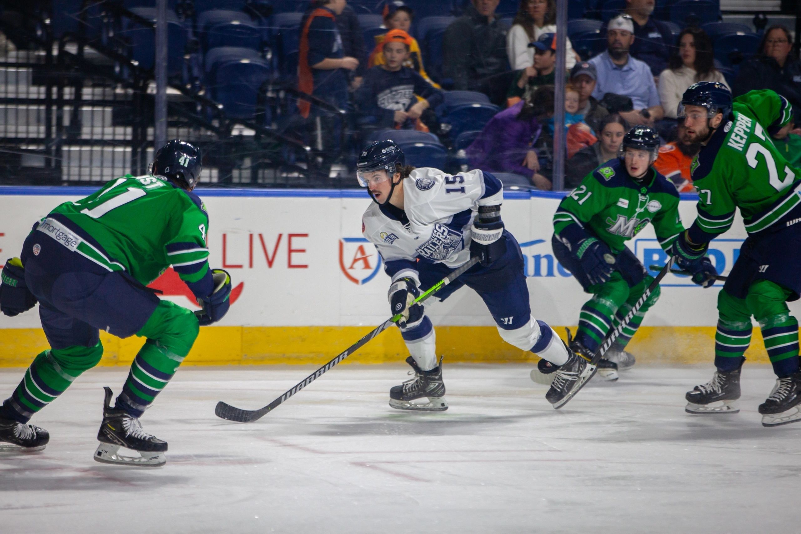 Brendan Robbins in a recent Railers home game (photo by Ben Schenck)