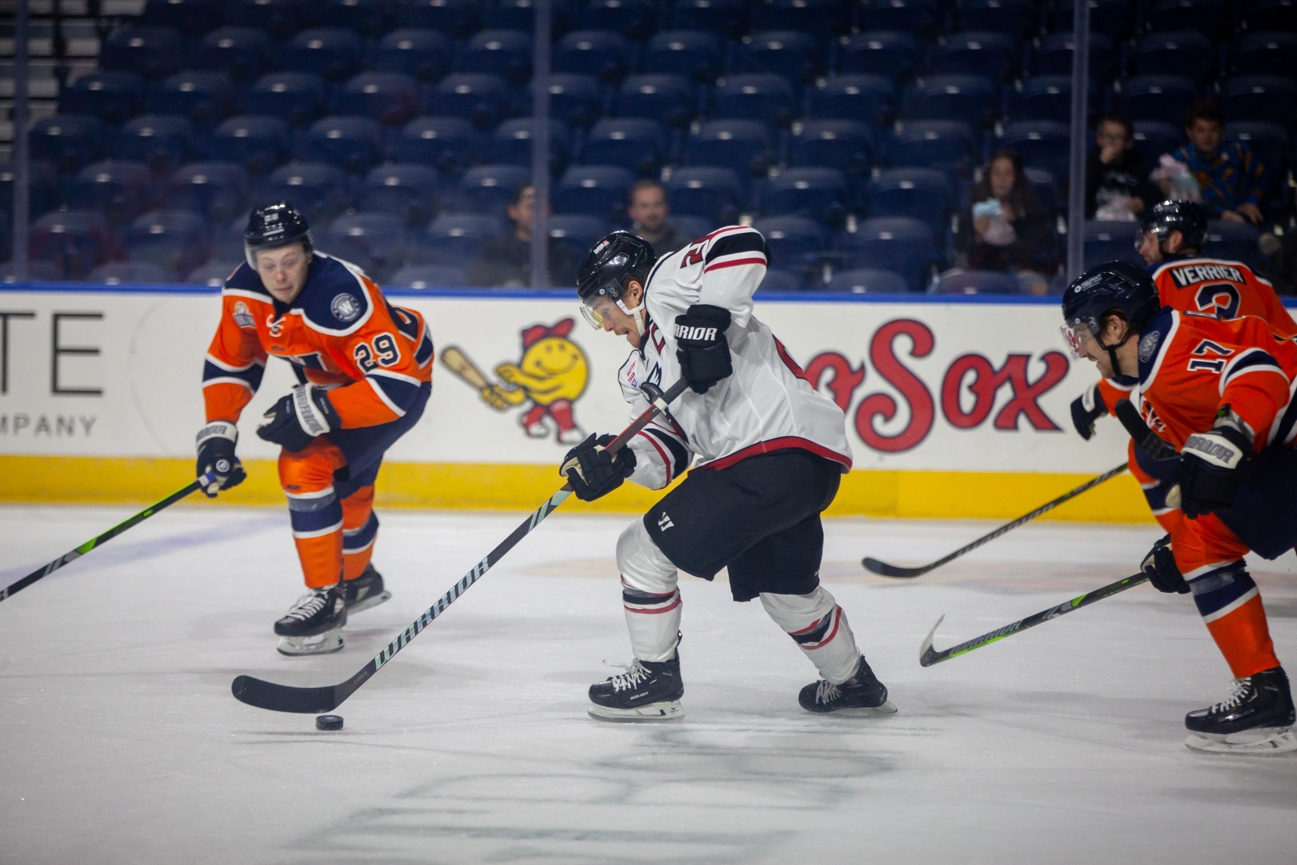 L-R  Keeghan  Howdeshell (17), Riley Piercey (29), and Ryan Verrier (3) (photo by Ben Schenck)