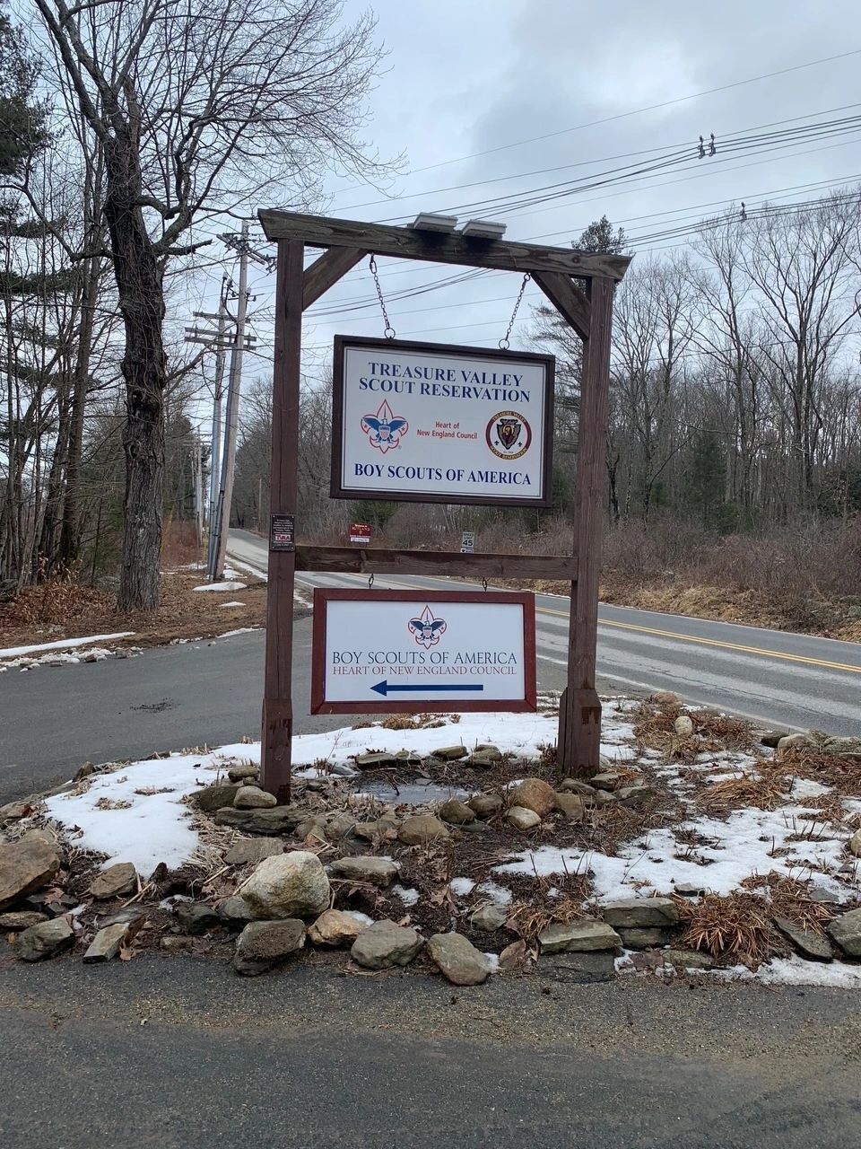 The entrance to Treasure Valley off Pleasantdale Road (photo by Bill Ballou)