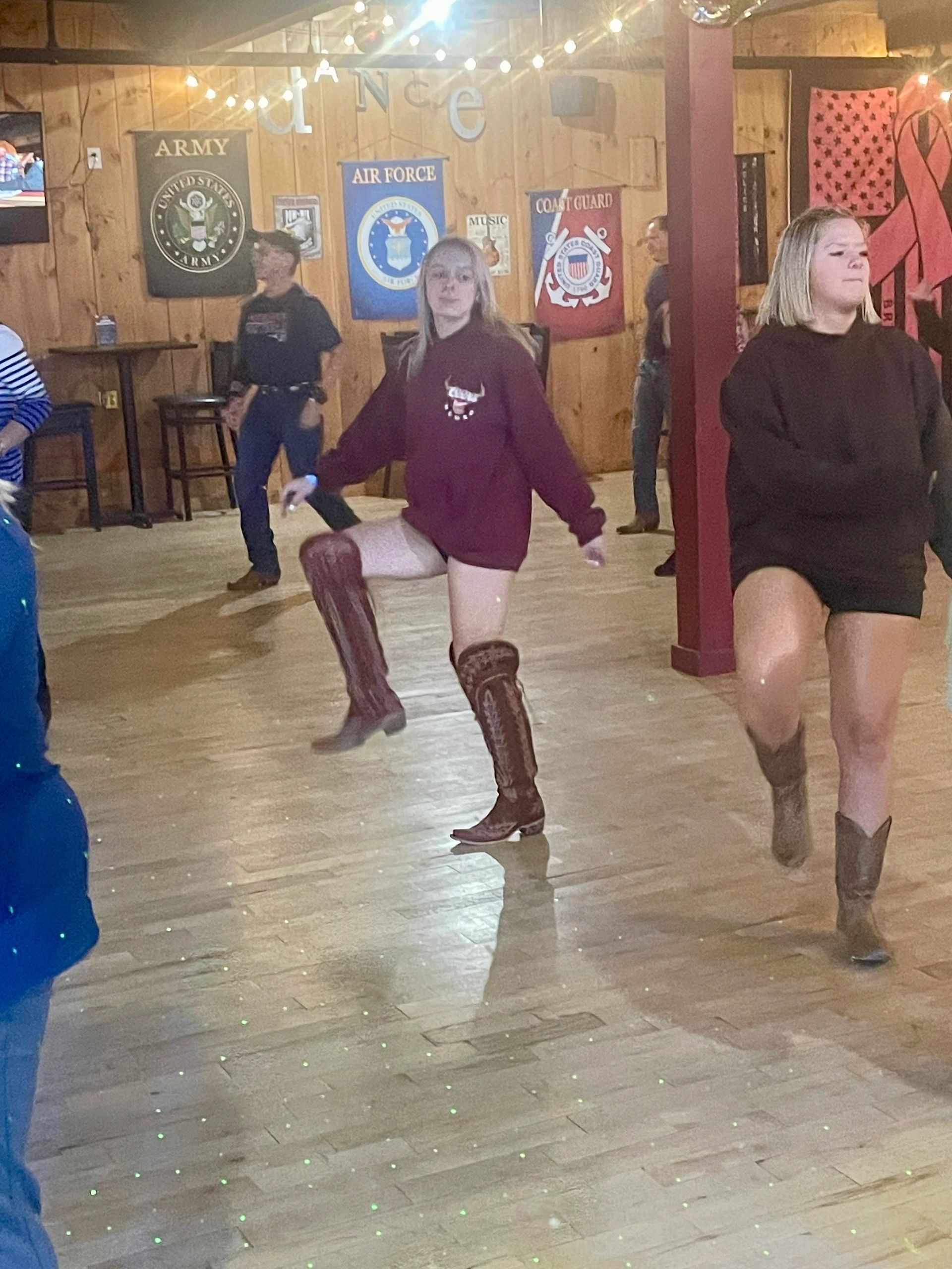 Abbie Rock, center, dances two nights a week at Rascals (photo by Bill Doyle)