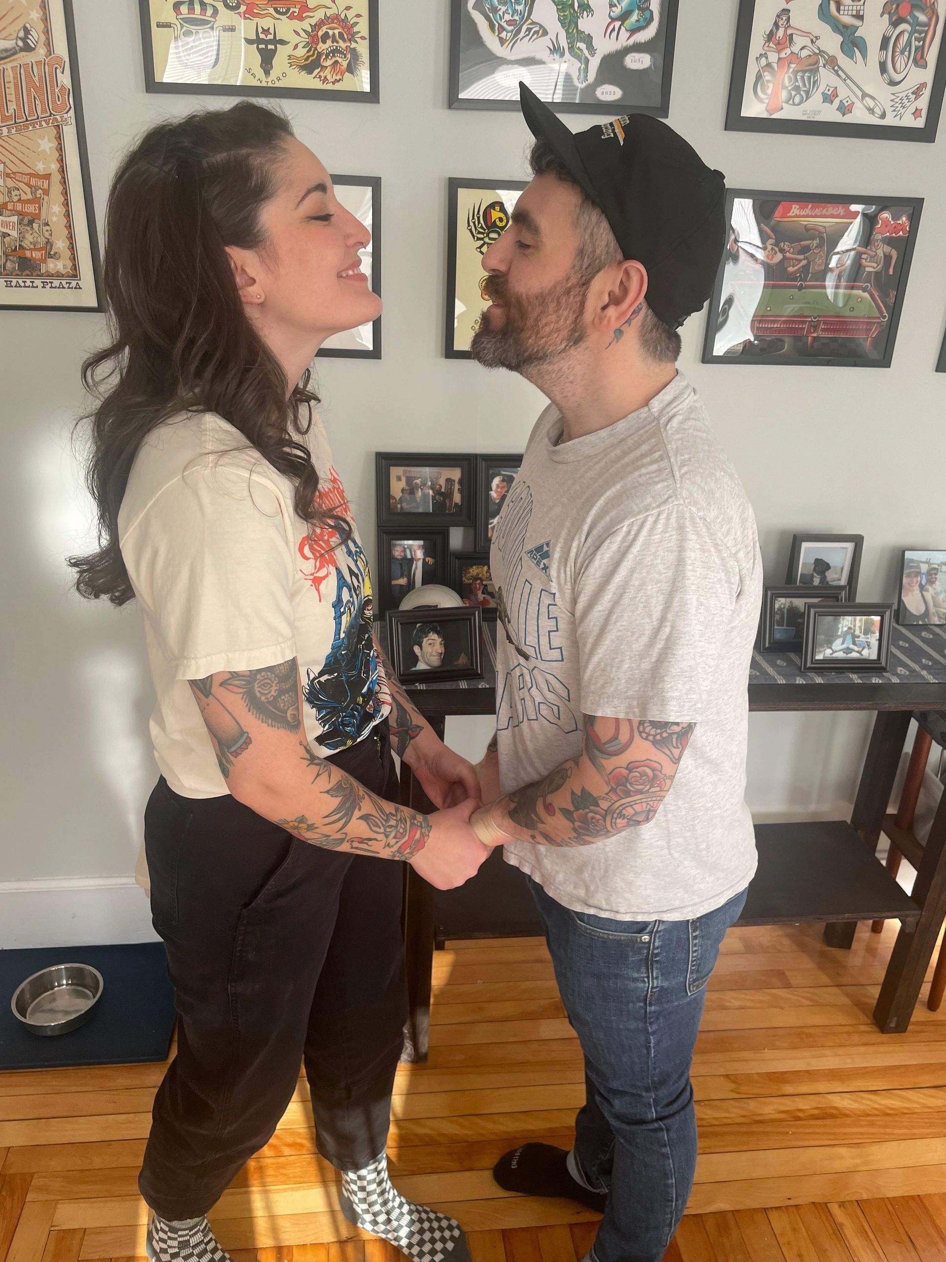 Sarah Reks and Archie Bellos plan to get married in June, after Bellos proposed with a tattoo (photo by Bill Doyle)