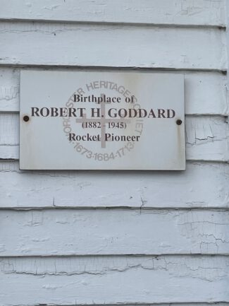 Plaque on former Goddard home (photo by Bill Doyle)