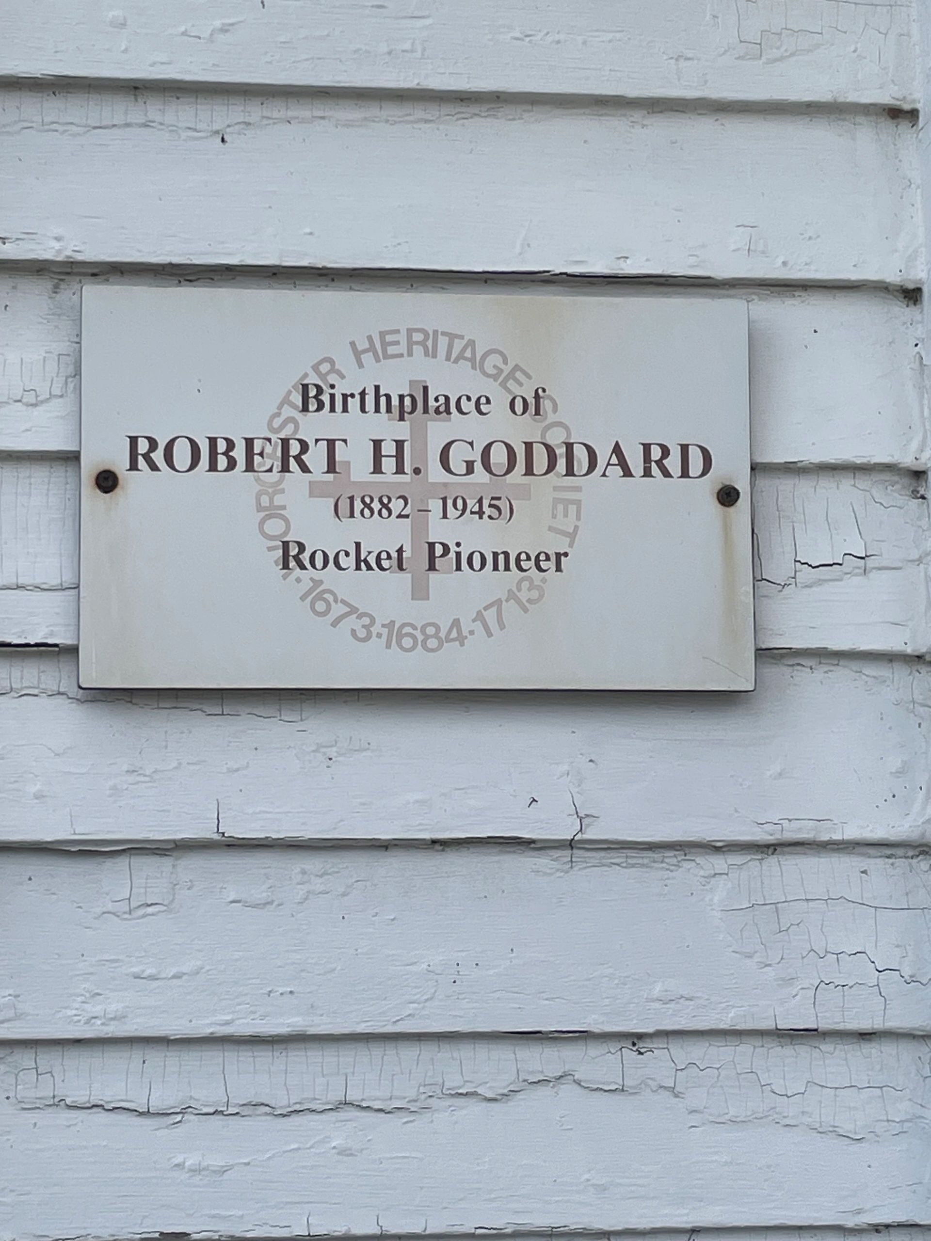 Plaque on former Goddard home (photo by Bill Doyle)