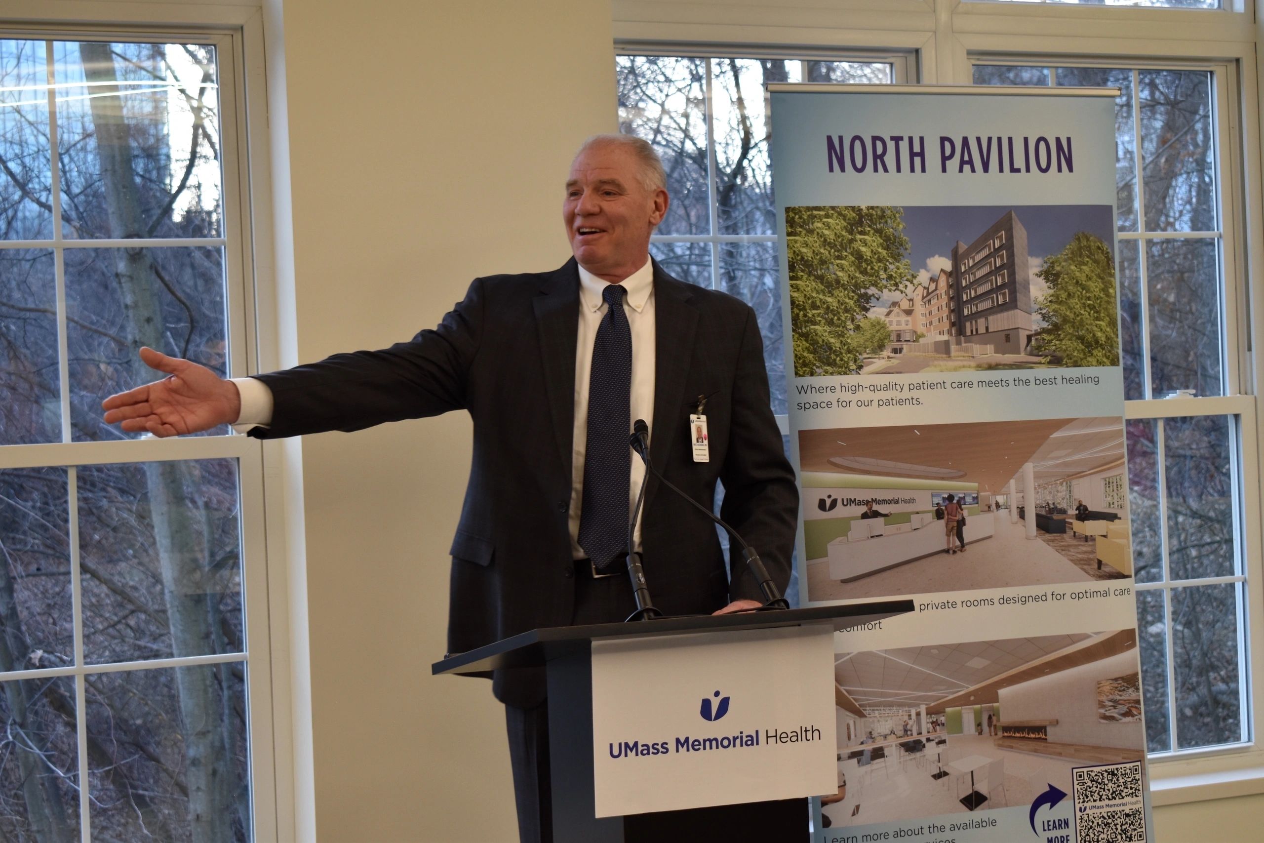 UMass Memorial President and CEO Dr. Eric Dickson speaks at the ribbon cutting event (photo submitted)
